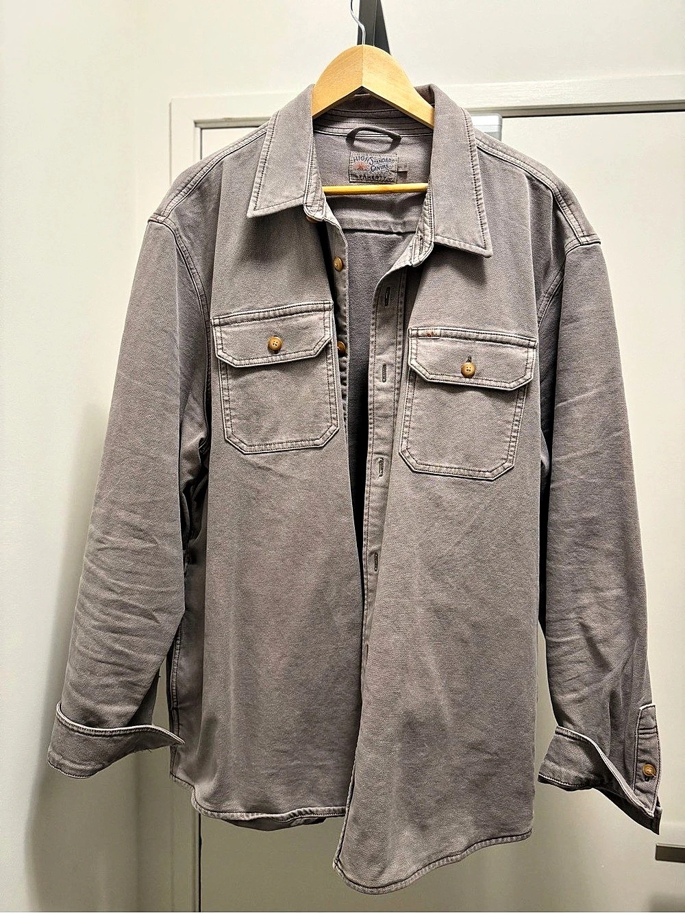 Faherty High Standard Canvas CPO Gray Shirt Jacket XXL